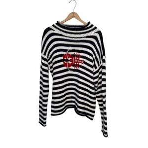 American South Side Striped Lobster Sweater Alpaca Blend Handmade